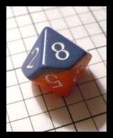 Dice : Dice - 10D - Chessex Half and Half Blue and Orange with White Numerals - Ebay Oct 2009